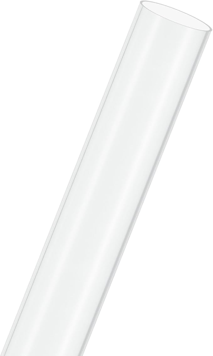 M METERXITY 1-Pack Clear Plastic Tube, 30mm[1.18"] ID x 32mm[1.26"] OD High Impact Rigid Polycarbonate Round Pipes for Water Plumbing/Lighting/Aquariums/Models, Plastic Tubing [245mm/10IN]