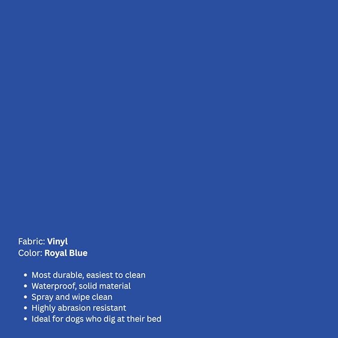 Kuranda Chewproof Elevated Dog Bed - Silver Aluminum - 44" x 27" - Heavy Duty Vinyl - Royal Blue