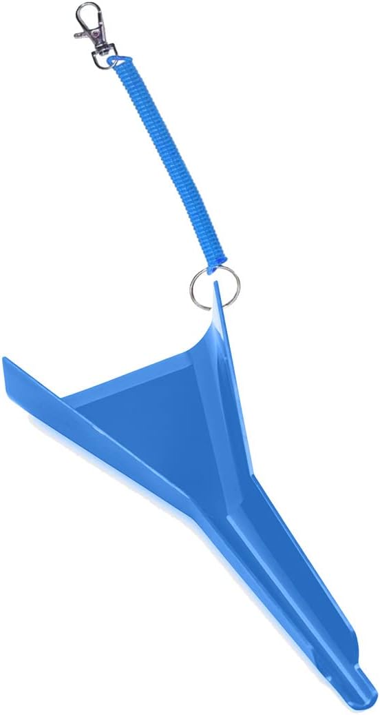 DryFur Hook On Pet Carrier Door - Water Funnel Spout - Guides Water into Dish (Blue)