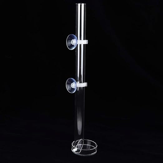 Shrimp Feeding Tube and Dish Set,Acrylic Shrimp Feeder Tube Feeding Dish Bowls for Fish Aquarium Shrimp Fish, with 2 Suction Cups,Fish Feeding Supplies(Tube Length 20cm)