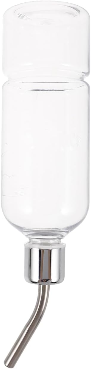 Baluue Small Animal Water Bottle 350ml Stainless Steel – No-Drip Leak-Proof Automatic Dispenser – for Wire Cages for Guinea Pigs Hamsters Rabbits Ferrets