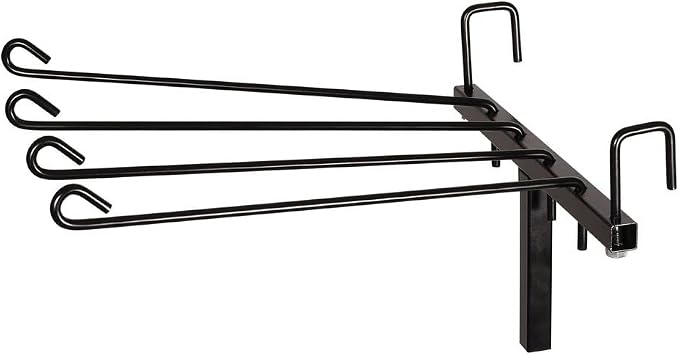 EASY-UP 4 Arm Swing Blanket and Pad Rack | Freestanding Portable Saddle Pad Rack for Horse Shows & Barns | Holds 4 Blankets or Pads | Removable Arms | Stable with T-Bar Base