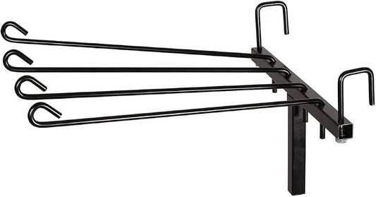 EASY-UP 4 Arm Swing Blanket and Pad Rack | Freestanding Portable Saddle Pad Rack for Horse Shows & Barns | Holds 4 Blankets or Pads | Removable Arms | Stable with T-Bar Base