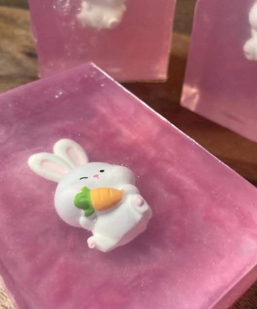 Cute easter bunny rabbit toy Embedded watermelon scented Soap Bar, Fun Gift, stocking stuffer, or Party Favor