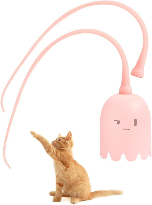 DONGKER Cat Wand Toy,Automatic Silicone Tail Cat Teaser Toy Rechargeable Kittens Self Play Toy for Indoor Cats Bored Stress Relief