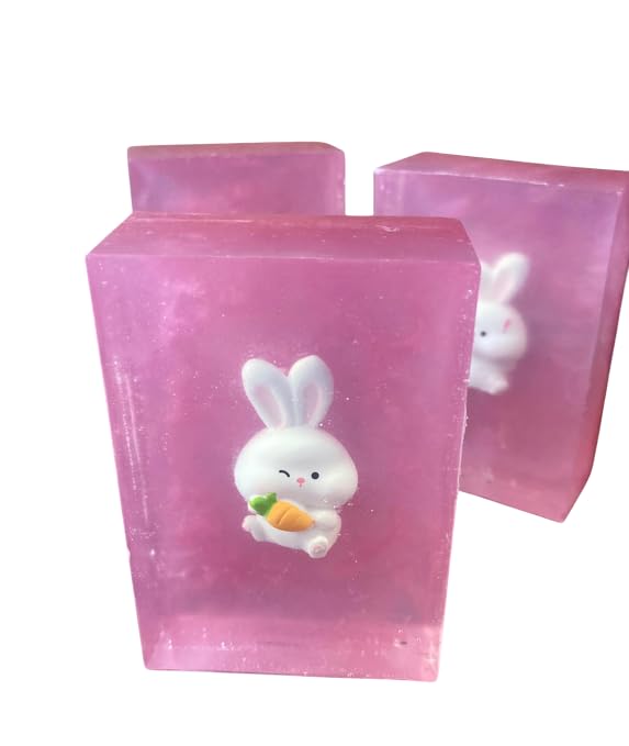 Cute easter bunny rabbit toy Embedded watermelon scented Soap Bar, Fun Gift, stocking stuffer, or Party Favor
