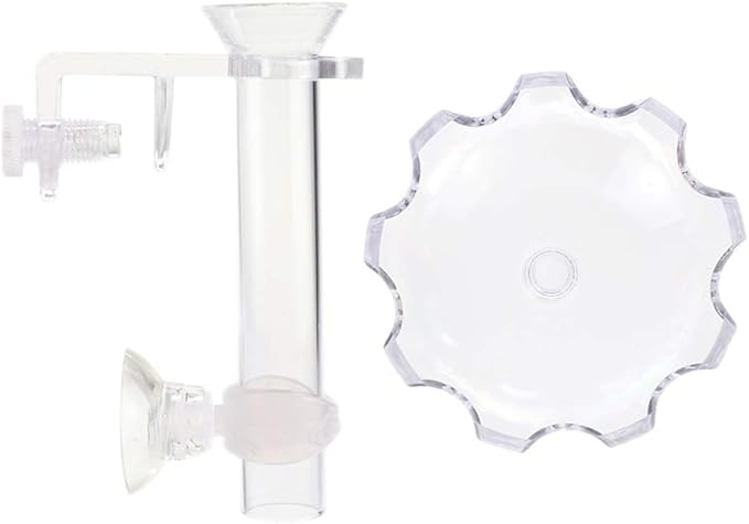 Shrimp Feeding Tube and Feeding Dish, Fit for Shrimp Fish, Mini Size, High Transparent Acrylic Material