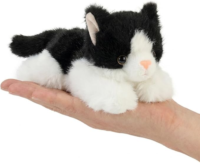 Cute Black Cat Stuffed Animal Plush Toy - Weighted & Soft, Cute Small Plushie Gift for Kids, Girls, Boys, Adults. 8 inches