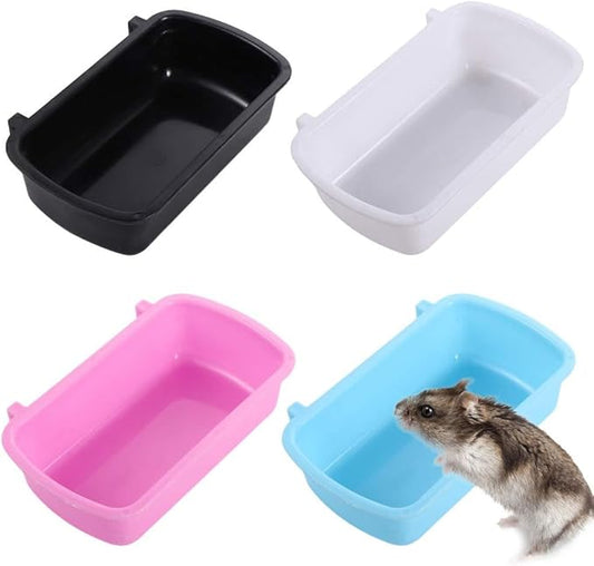 Feeder Bowl 4PCS Hamster Bowls Small Pet Food Feeder Food Tray Creative Plastic Hanging Water Drinking Device Bird Pigeon Feeding Cup Pet Products