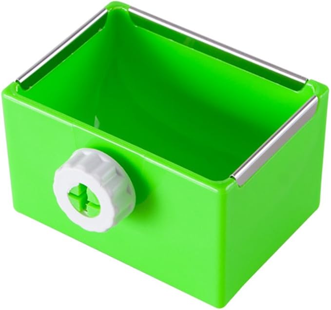 Cage Feeder Food & Water Hay Bowl Dish Bin Feeder, Small Animal Supplies for Rabbit Guinea Pig Chinchilla Hamster Ferret (Yellow)