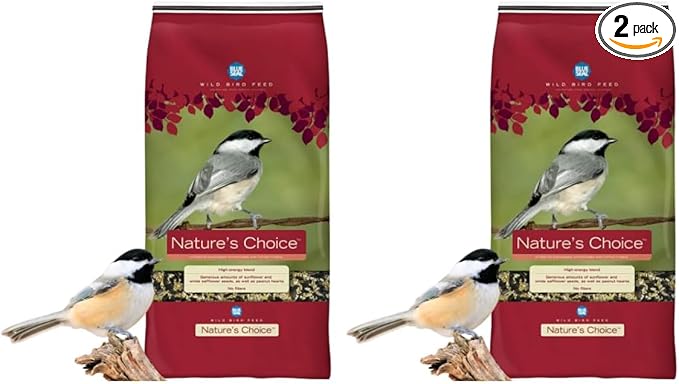 Blue Seal Song Nature's Choice Wild Bird Seed | High Energy Mix, No Filler | Sunflower and White Safflower Seeds | Attracts Variety of Wild Outside Birds | Shell-Free Mix | Made in USA | 8 Pound Bag