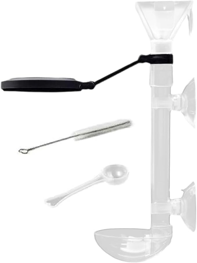 Fish Food Feeder - Clear Telescopic Aquarium Feeding Tube, Suction Mounted Dispenser Pipe, Precision Target Drop System, Adjustable Length Design | Automatic Aid for Shrimp Turtle Tank Pond Care
