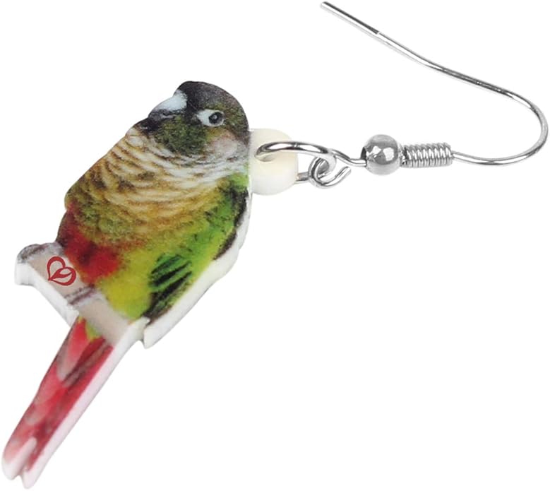 NEWEI Acrylic Cockatiel Gifts Cute Parrot Earrings Dangle for Women Bird Lovers Jewelry Ornament Charms