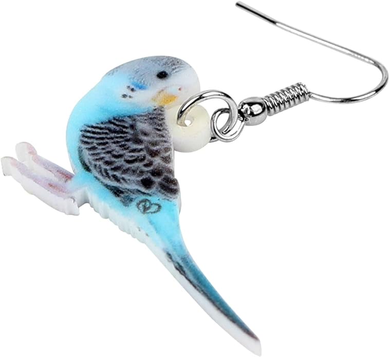 NEWEI Acrylic Cockatiel Gifts Cute Parrot Earrings Dangle for Women Bird Lovers Jewelry Ornament Charms