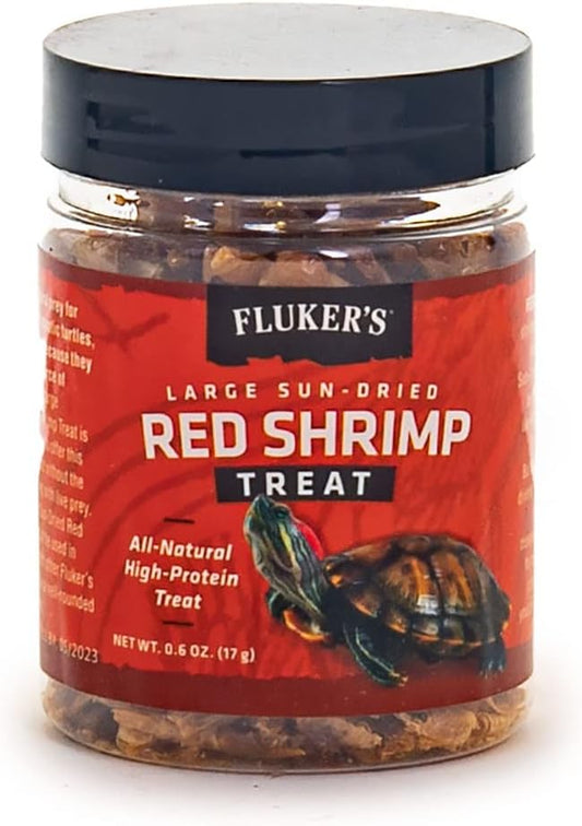 Fluker's All Natural Large Sun-Dried Red Shrimp, High Protein Treats, Aquatic Turtle Food, Great for Aquatic Frogs, Tegus, Monitors, and Tropical Fish, 6 oz (Pack of 2)