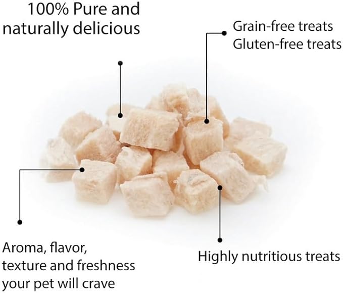 KELLY & CO'S Freeze Dried Cat Treats - Chicken Breast Made from a Single Ingredient. Grain-Free, high Protein Healthy cat Treats (1.4 oz x 4 Packs) Minimally Processed Indulgent Treat.