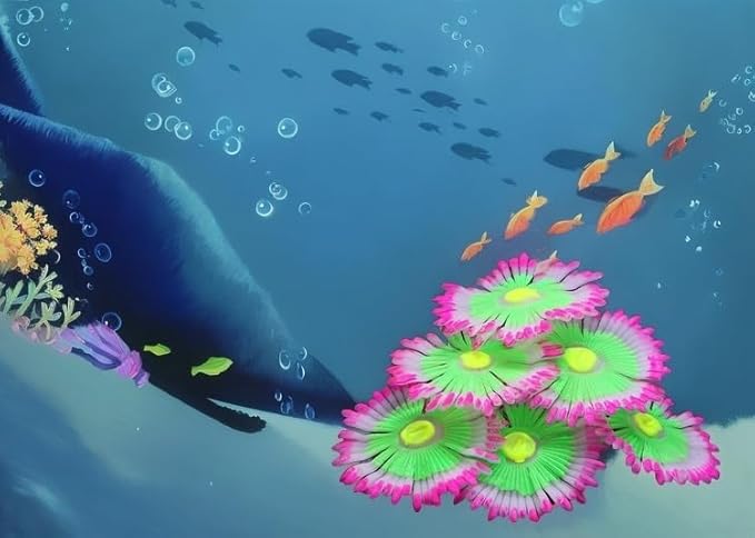 ZtohPyo Glowing Effect Soft Anemone Aquarium Fish Tank Decorations Silicone Glow in The Dark Artificial Ornament Plants for Aquarium Landscape Small/Large Fish Bowl Decor Accessories