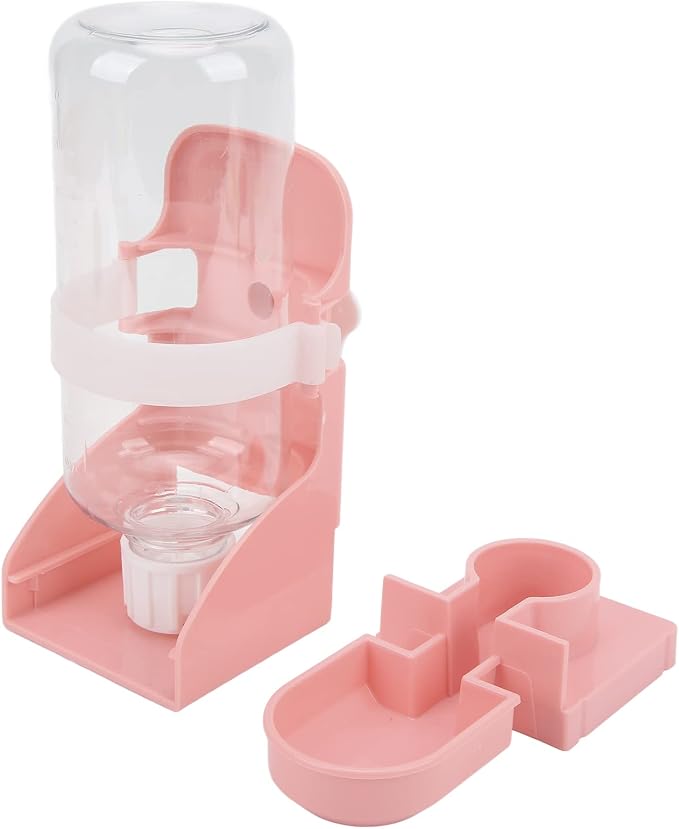 17oz Rabbit Water Bottle, Small Pet No Drip Hanging Water Dispenser, Automatic Bunny Water Bottle Water Feeder for Chinchilla Guinea Pig Hedgehog Ferret (Pink)