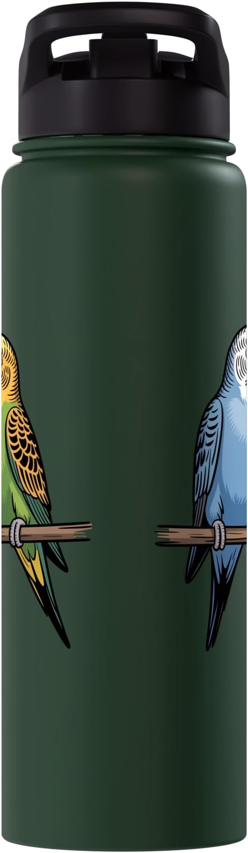 Parakeet Couple Cute Budgie Bird Lovers Art Stainless Steel Insulated Water Bottle