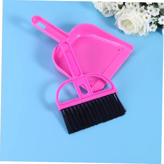 Practical Cleaning Set for Small Pet Cages Broom Dust Pan for Cage Cleaning