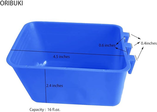 20 Pack Hanging 16 OZ Cage Cup Chicken Feeder Waterer Bird Food Dishes Rabbit Water Pigeon Feeding Watering Bowl with Hooks Bunny Poultry Coop Drinker Duck Quail Seed Treats Dispenser
