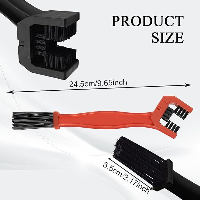 2 PCS Bike or Motorcycle Chain Washer, Motorcycle Chain Cleaning Kit, Motorbike Gear Dirt Stain Cleaning Brush, Bicycle Washer Cleaner Brush Tool for Bicycle Mountain Bike (Black+Orange, 2PCS)