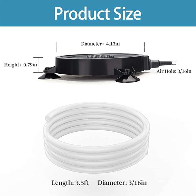 DaToo Aquarium LED Air Bubble Stone Disk Bubble Light 4 Inch with 6 Dazzle Color LEDs Fish Tank Oxygen Bubble LED Light Color Auto Changing with 3.5ft Air Tubing