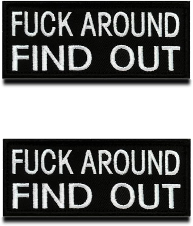 2 Pcs Fuck Around Find Out Patch Tactical Military Funny Biker Patch Hook and Loop Embroidery Fastener Emblem - Patch Attachment for Backpack, Clothes, Jacket, Garment & Tactical