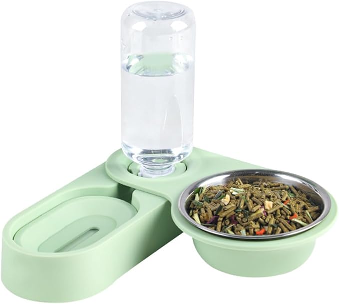 Pets Automatic Feeders 18oz Water Dispenser Food Bowl Gravity-Fed Water Fountains for Small Animal Cat Rabbit Ferret