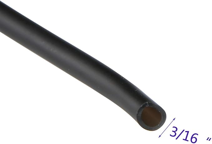 JIH Aquarium 165 Feet Standard 3/16" Black Flexible Airline Tubing with Black Plastic Connectors for Fish Tank,Terrariums, and Hydroponics