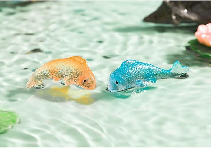 7 Pcs Colorful Koi Resin Figurines for Fish Tank - Miniature Ornaments for Terrarium Bottle, Fairy Garden Scene, Birthday Cakes, DIY Aquascape Kit, Aquarium Moss Layout Desktop Landscape Accessories