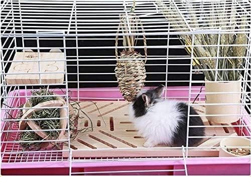 Litewoo Rabbit Scratch Board Foot Pad Mat Chew Toy Grinding Claws Teeth Natural Wood for Small Animal Rabbit Hamster Chinchilla Guinea Pig Ferret Gerbil Bunny Rat Cage Accessories (B)