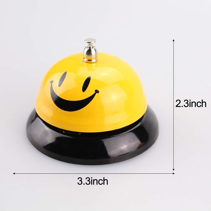 EMDMAK Call Bell, Service Bell for The Porter Kitchen Restaurant Bar Classic Concierge Hotel (3.35 Inch Diameter) (2 Pack)(Yellow)
