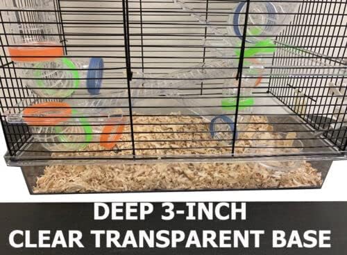 Acrylic Large 5-Level Lookout Tower with Long Crossover Tube Habitat Hamster Rodent Gerbils Mouse Mice Small Animal Cage Deep Acrylic Clear Base with Full Set of Accessories