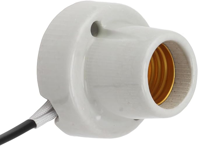 Keenso Reptile Heat Lamp Holder, Ceramic E27 Socket with Switch Function, for Lizard Tortoise Lighting and Heating (US Plug 120V)