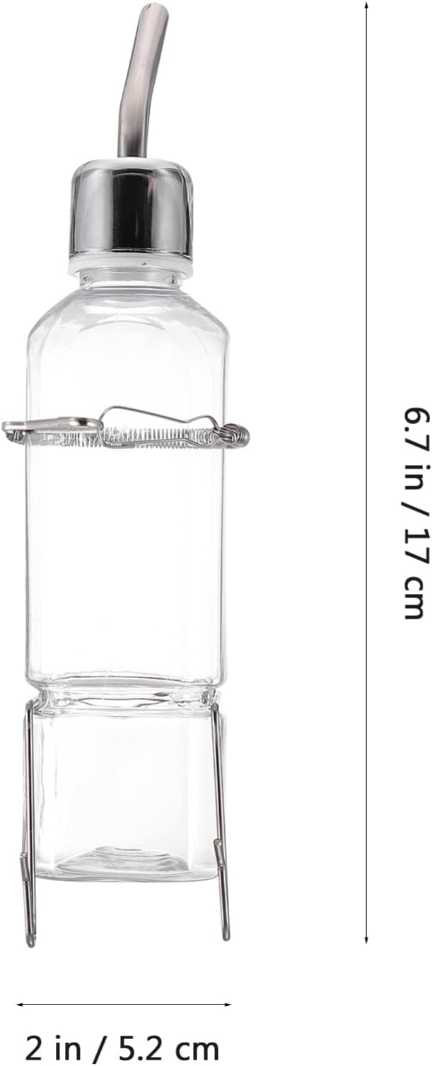 balacoo 2 Pcs Pet Water Feeder 6Oz Hanging Rabbit Water Bottle No Drip Small Animal Watering Fountain with Springs and Hooks for Guinea Pig and Bunny