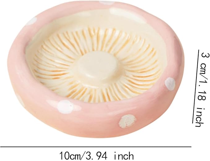 Hamster Ceramic Bowl,Small Animal Feeding Dish,Feeding Bowl,Guinea Pig Bowl,Mushroom Water Bowl for Gerbils Ferret Chinchilla, Mushroom Head