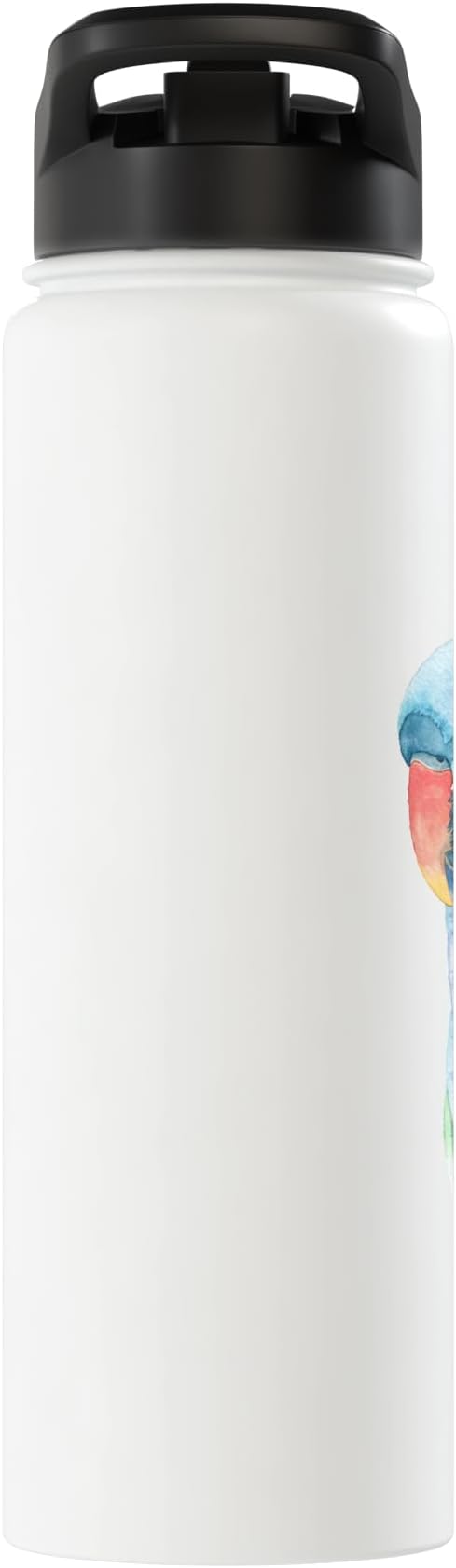 Red-brested moustached parakeet watercolor parrot portrait Stainless Steel Insulated Water Bottle