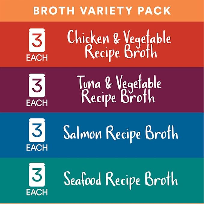 WholeHearted by Petco Flavor-Boosting Wet Cat Meal Topper Broths Variety Pack 1.4 oz. Count of 12