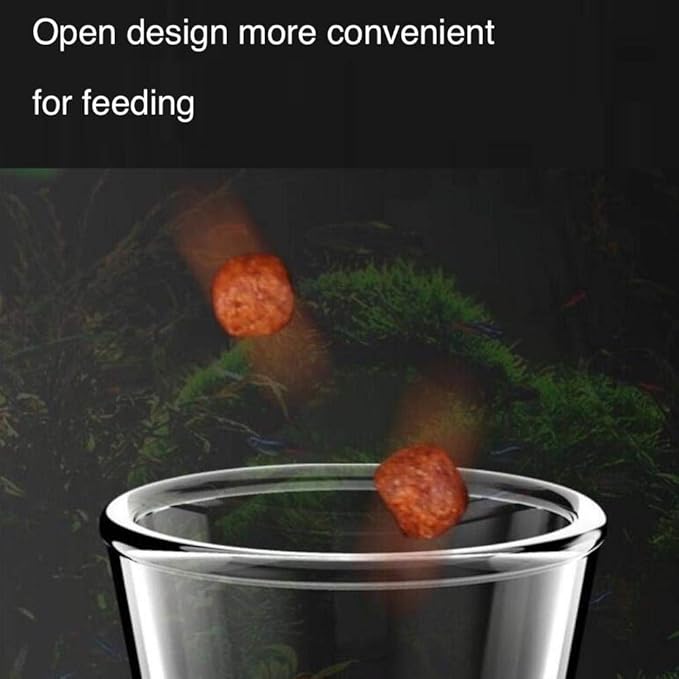 Aquarium Shrimp Feeding Tube and Dish, Clear Crystal Glass Fish Tank Shrimp Feeder Tube Tray