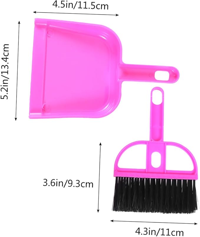 Practical Cleaning Set for Small Pet Cages Broom Dust Pan for Cage Cleaning