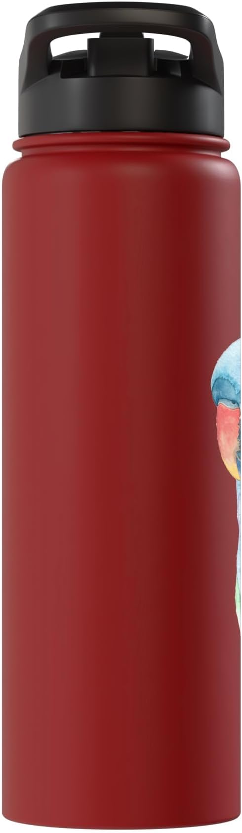 Red-brested moustached parakeet watercolor parrot portrait Stainless Steel Insulated Water Bottle