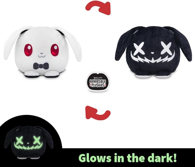 TeeTurtle Glow in The Dark Halloween Bunny 4" Plushie - Cute Kawaii Spooky Stuffed Animal