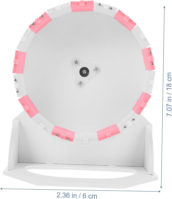 Garneck Hamster Running Wheel 10-inch Pink and White Silent Exercise Wheel for Small Animals Plaything for Mice and Hedgehogs