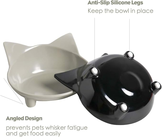 Dog Food Bowl & Cat Bowl – Non-Slip, Wide, Shallow Pet Dish for Whisker Fatigue Relief, Safe Food-Grade for Puppies & Rabbits