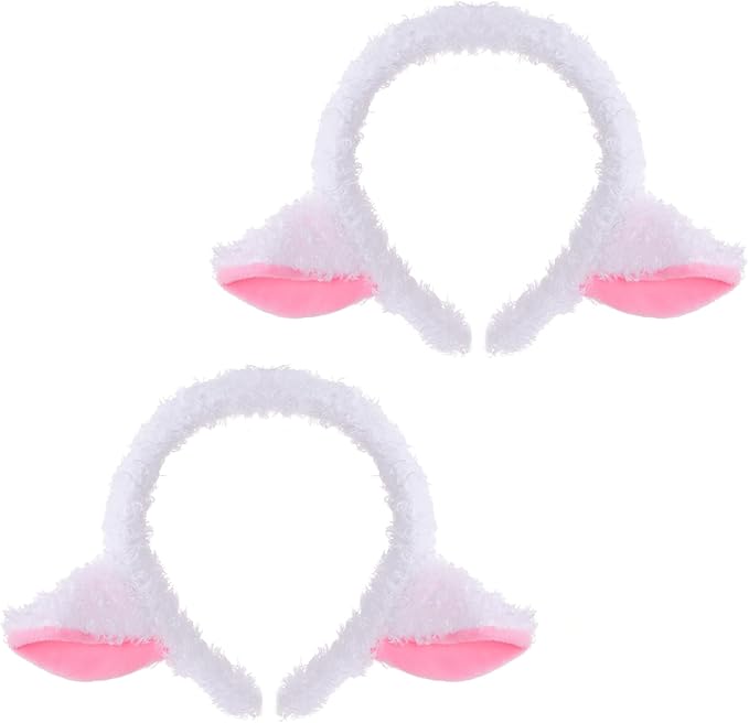 Pistha 2 PCS Animal Ears Headband Cute Furry Animal Ears Headbands for Halloween Costume