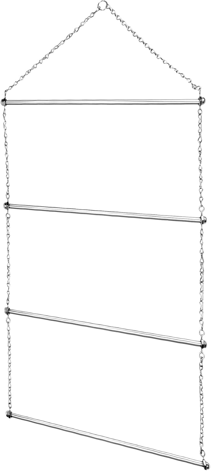 QWORK Horse Blanket Rack - 23.6 x 45.3 in, 2 Pack Heavy Duty Stainless Steel 4-Rail Hanging Storage for Blankets/Towels/Pads/Saddle, Rust-Resistant Organizer for Equestrian Gear