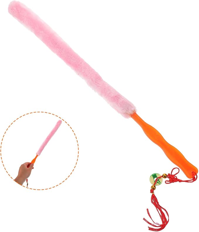 Portable Zithers Cleaning Brush with Long Rabbit Fur Bristles for String Instruments Pink Plastic Handle for Instrument Care Can be Carried
