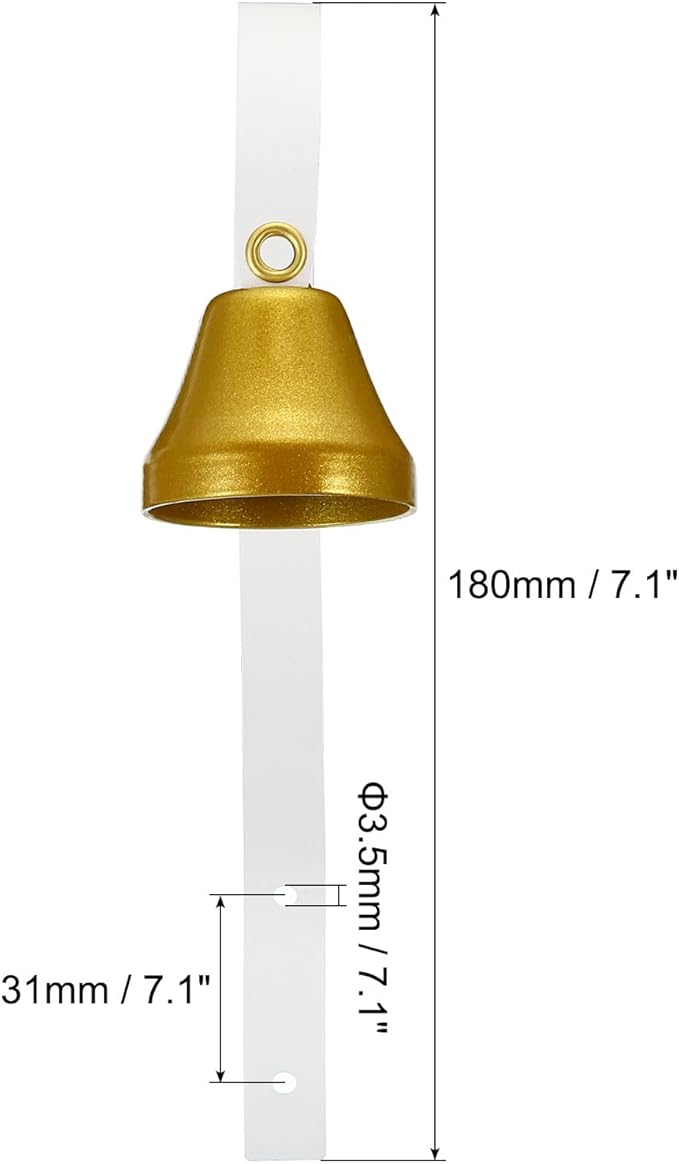 PATIKIL Dog Doorbell, Fixed Metal Dog Bells for Training Dog to Ring to go Outside, Wall Mounted Dog Door Bell Traditional Doorbell Shop Doorbell, Golden Tone and White