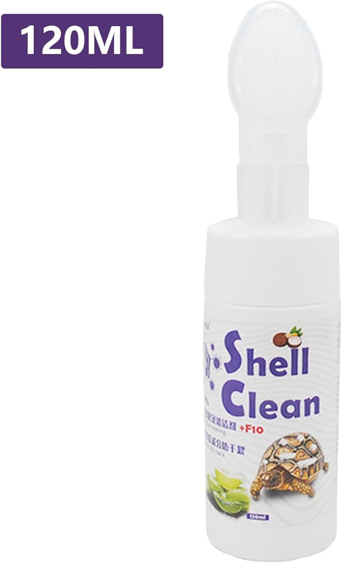 Reptile Cleaner - Turtle Habitat Cleaning Product, Turtle Care Shell Treatmeent | Reptile Shell Spray 120ml Tortoise Cleaner Safe Tortoise with Soft Brush Head for Easy Cleaning